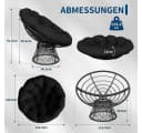 GarveeMore Relaxsessel Grau 360° Drehsessel Rattan-Optik Bild 1