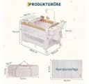 GarveeMore Baby-Reisebett 4-in-1 Beistellbett Klappbar Beige/Weiß Bild 1