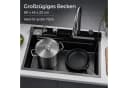 GarveeMore Einbauspüle Edelstahl 80x45cm Schwarz Bild 4