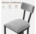 GarveeMore Barhocker 2er-Set mit Rückenlehne Weiß Samt Bild 3