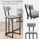 GarveeMore Barhocker 2er-Set mit Rückenlehne Weiß Samt Bild 4
