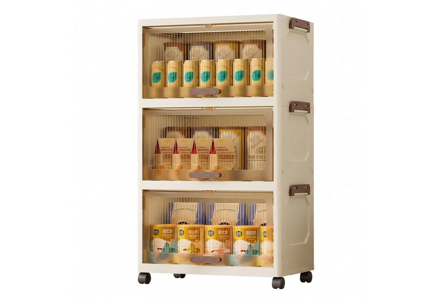 GarveeMore Klappdeckelschrank Faltbar Milchweiß Tee-Tür - Bild 2