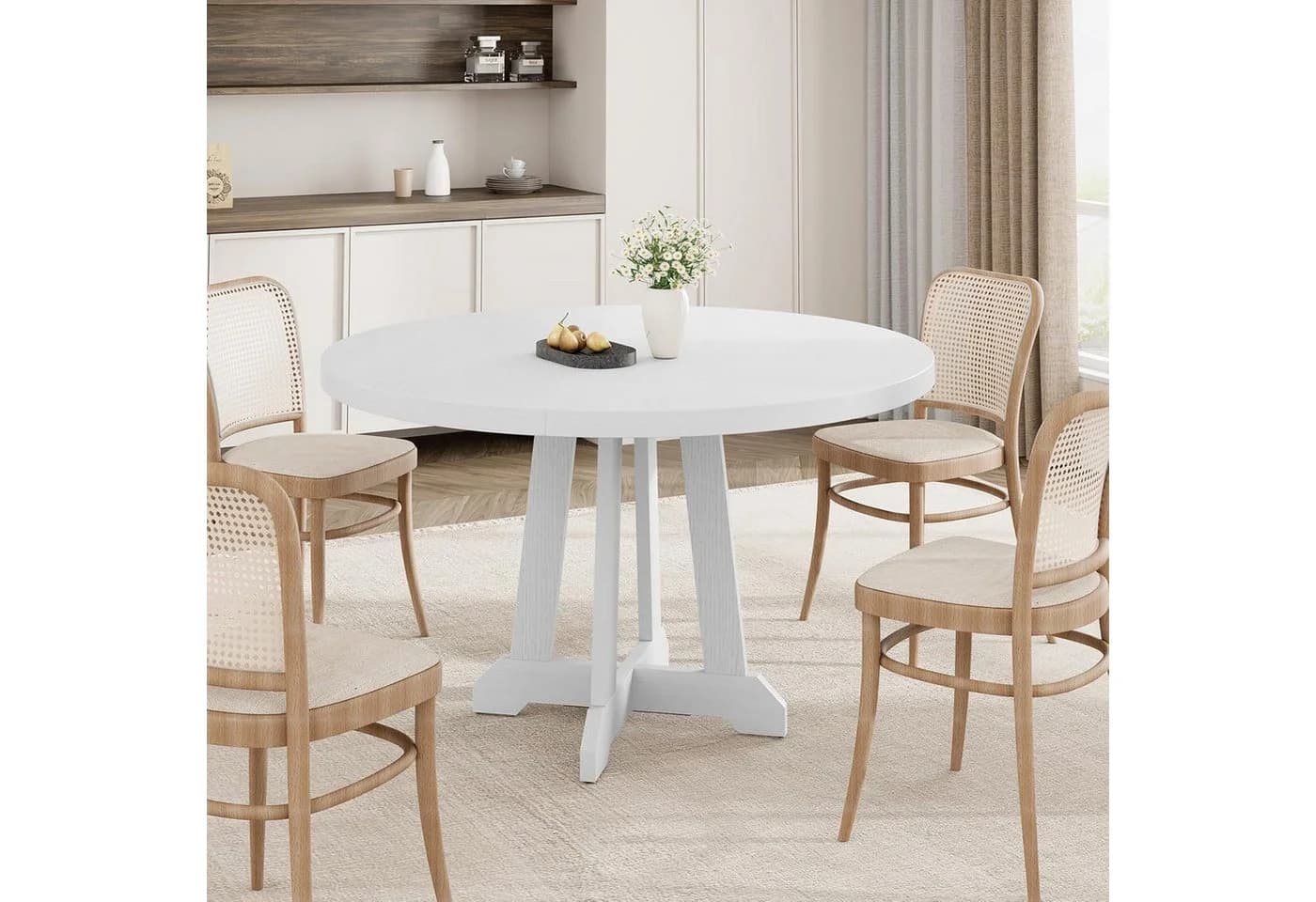GarveeMore Runder Esstisch 119 cm Holz Sockel - Bild 5