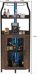 GarveeMore Eckschrank Industrial Grau mit LED & Steckdose Bild 1