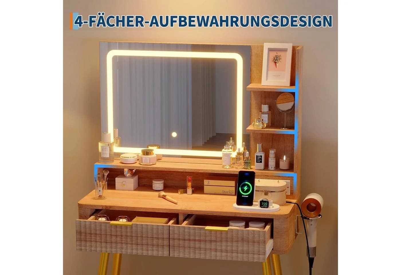 GarveeMore Schminktisch Beleuchtet mit Spiegel und LED - Bild 3