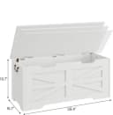 GarveeMore Aufbewahrungsbox 100cm Holz-Sitzbank Weiß Bild 1