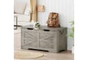 GarveeMore Sitzbank Aufbewahrungsbox Holz 100cm mit Sicherheits-Scharnier Bild 3