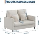 GarveeMore 2-Sitzer Sofa Mid-Century Stil Beige Massivholz Bild 1