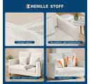 GarveeMore 2-Sitzer Sofa Mid-Century Stil Beige Massivholz Bild 5
