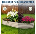 GarveeMore Hochbeet Metall Pflanzkasten Rostbeständig Beige/Grün Bild 1