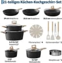 GarveeMore 21-tlg. Keramik-Topfset Schwarz Antihaft Induktion Bild 1