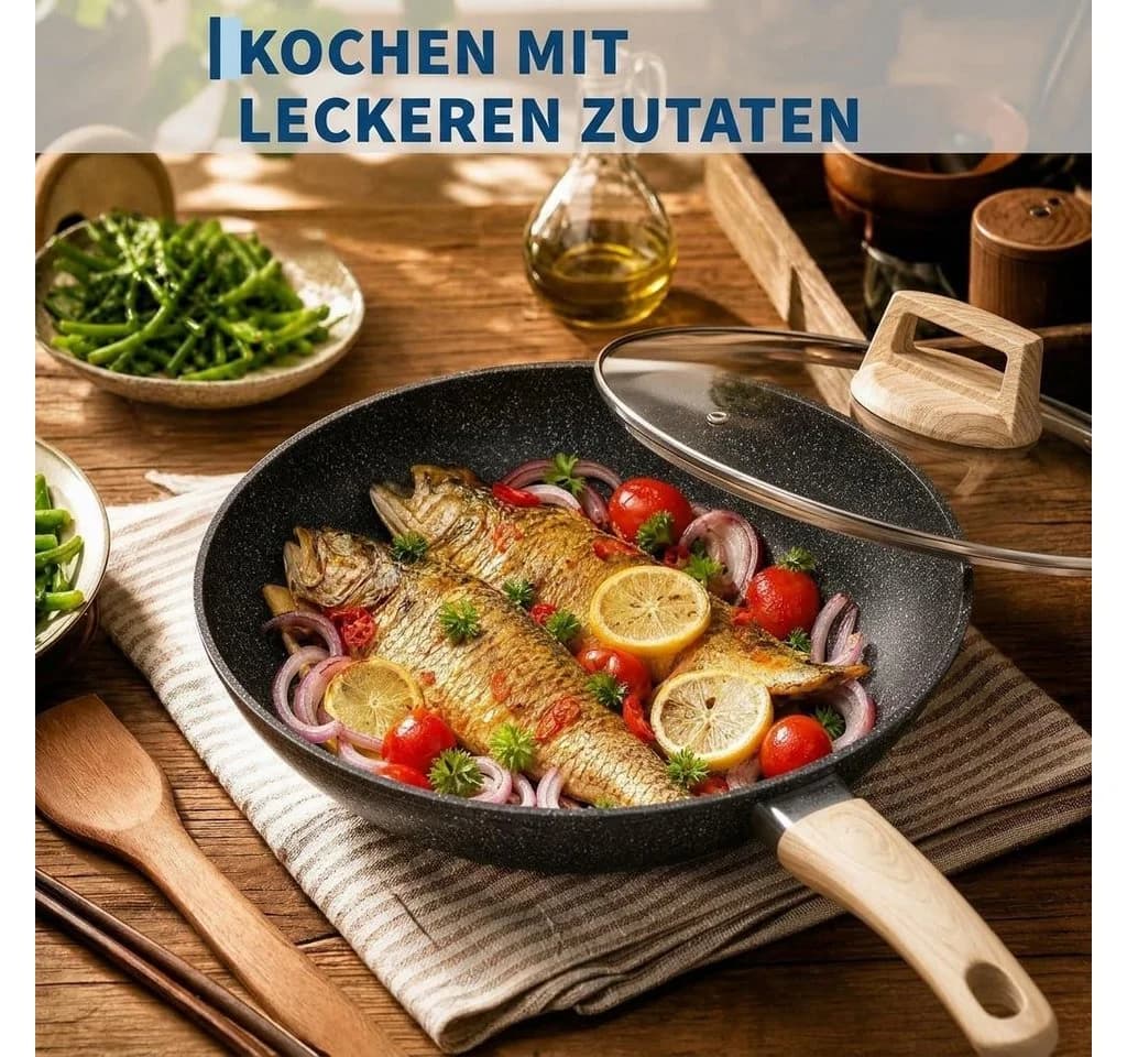 GarveeMore 21-tlg. Keramik-Topfset Schwarz Antihaft Induktion - Bild 3