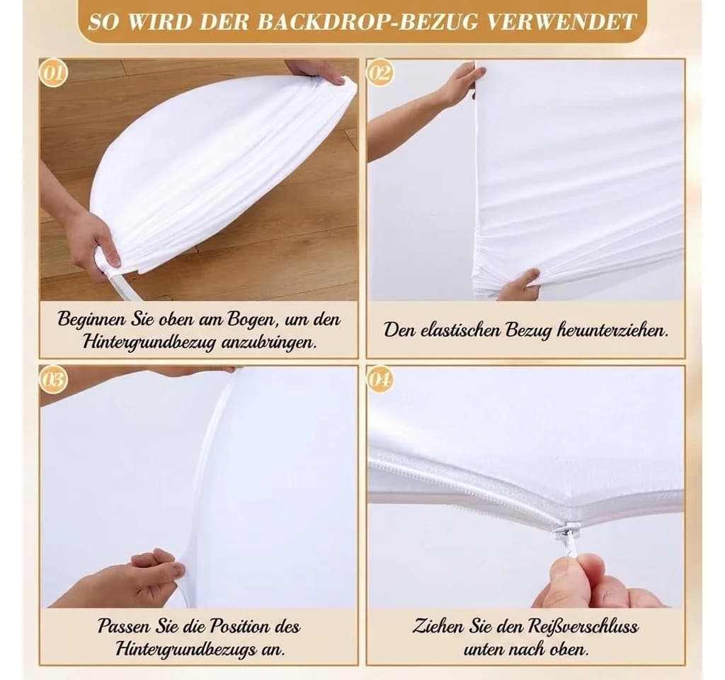 GarveeMore Elastische Bogen-Hintergrundabdeckung 2-in-1 Design - Bild 4