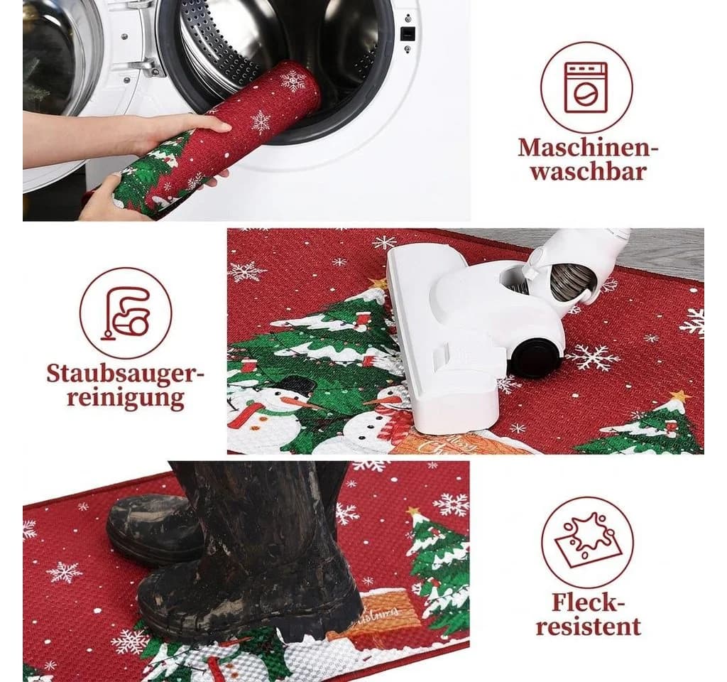 GarveeMore Weihnachtsmann Türmatte Rutschfest Waschbar - Bild 5