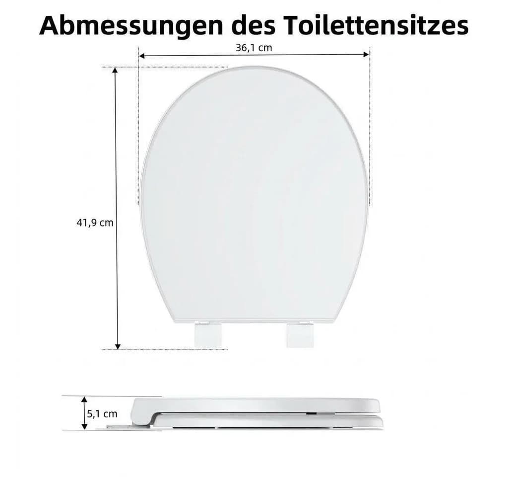 GarveeMore Toilettensitz Rund Weiß Soft-Close Schnell-Release
