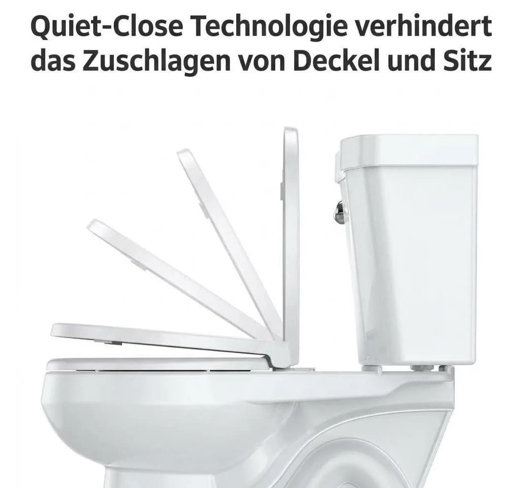 GarveeMore Toilettensitz Rund Weiß Soft-Close Schnell-Release - Bild 4