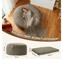 GarveeMore Relaxsessel 3-in-1 Sitzsack Bett grau Memory-Schaum Bild 1