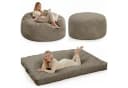 GarveeMore Relaxsessel 3-in-1 Sitzsack Bett grau Memory-Schaum Bild 2