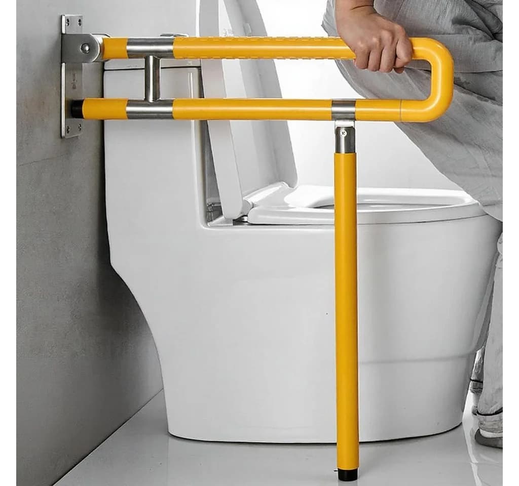 GarveeMore Haltegriff Toilette Edelstahl Zusammenklappbar Gelb - Bild 4