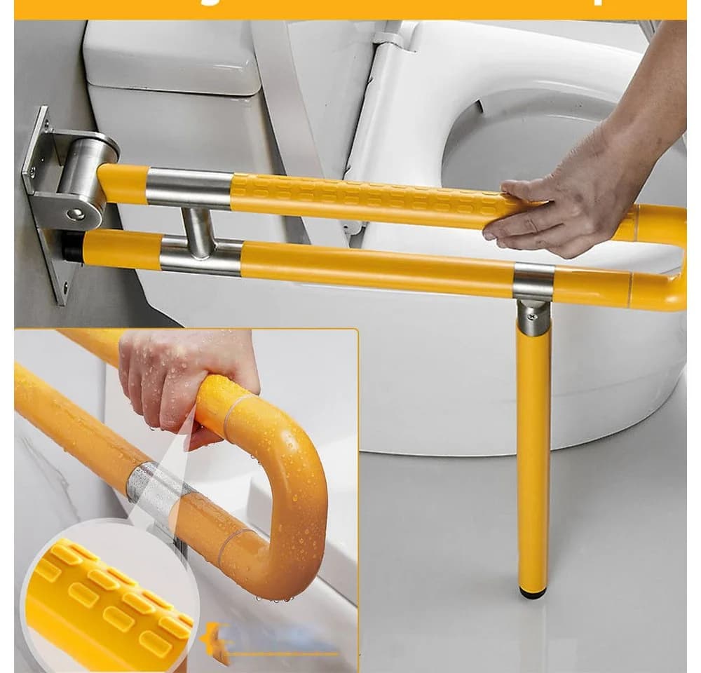 GarveeMore Haltegriff Toilette Edelstahl Zusammenklappbar Gelb - Bild 5