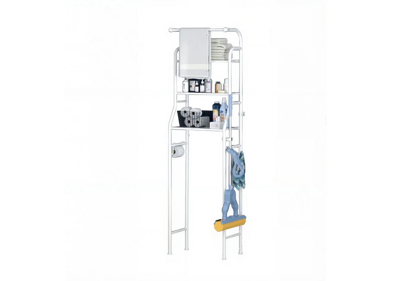 GarveeMore Badregal 3-stufig Weiß Multifunktionsregal Über der Toilette - Bild 2