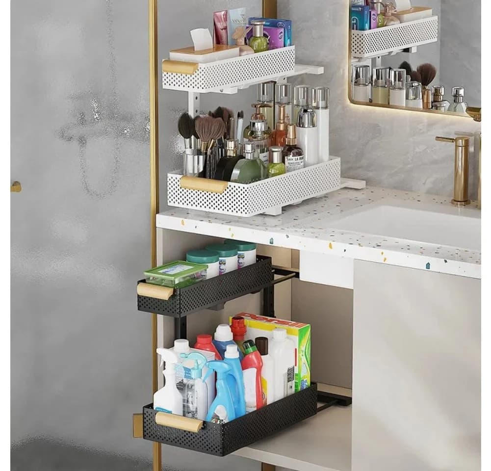 GarveeMore Küchenorganizer 2-stufig Weiß Metall - Bild 3