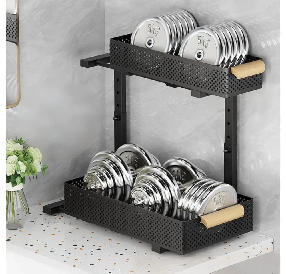 GarveeMore Küchenorganizer 2-stufig Weiß Metall - Bild 5