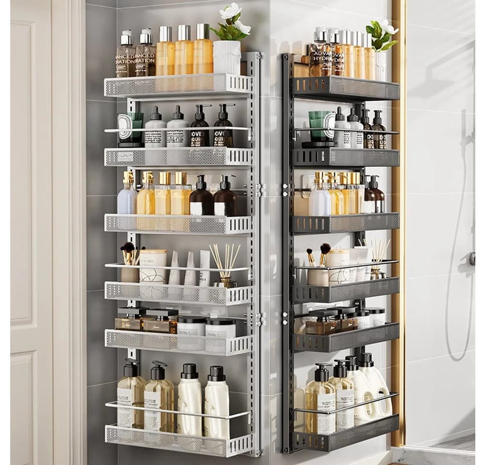 GarveeMore Küchenorganizer-Set 6-Layer Carbon Stahl Tür hängenden Korb Lagerung Regal Wandhalterung