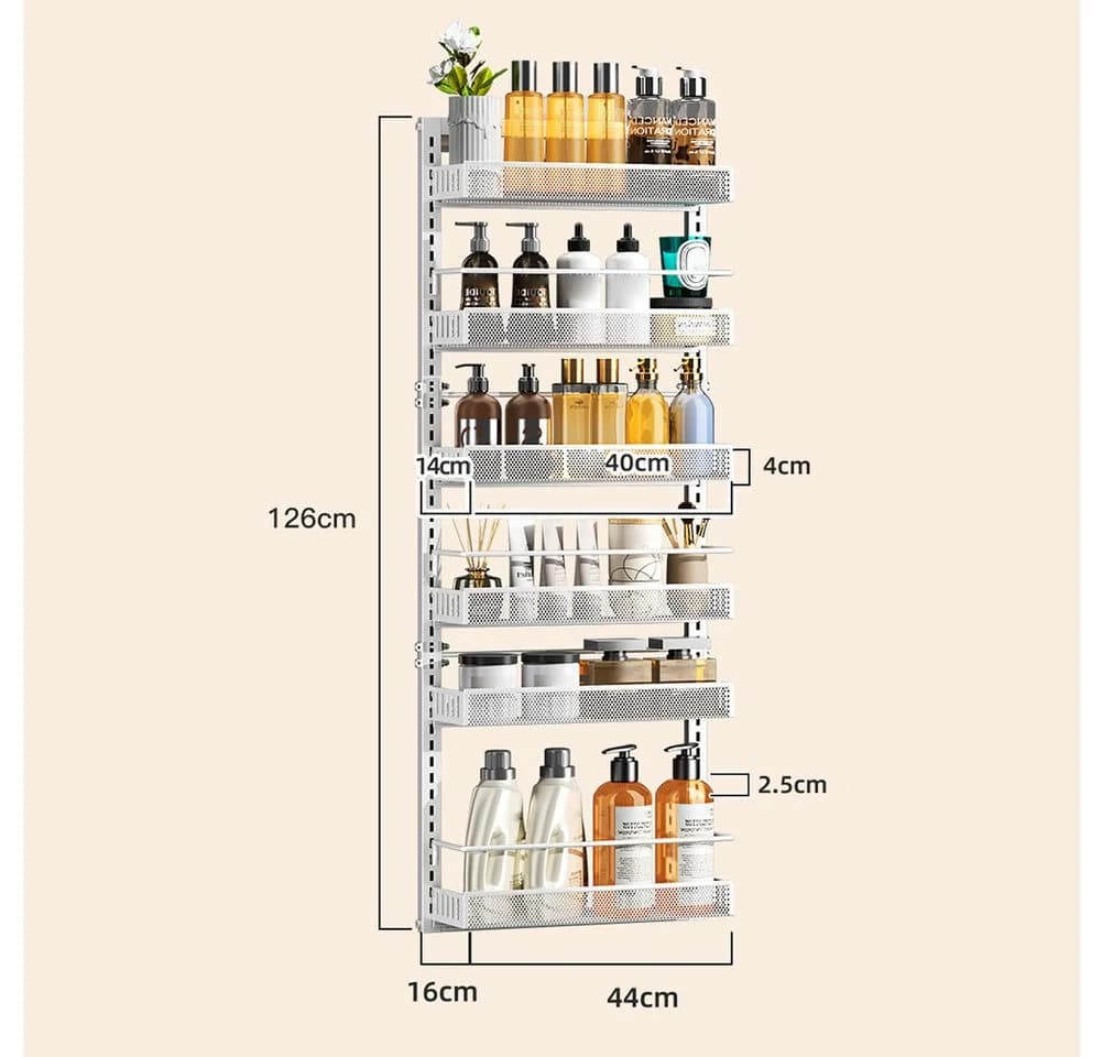 GarveeMore Küchenorganizer-Set 6-Layer Carbon Stahl Tür hängenden Korb Lagerung Regal Wandhalterung - Bild 3