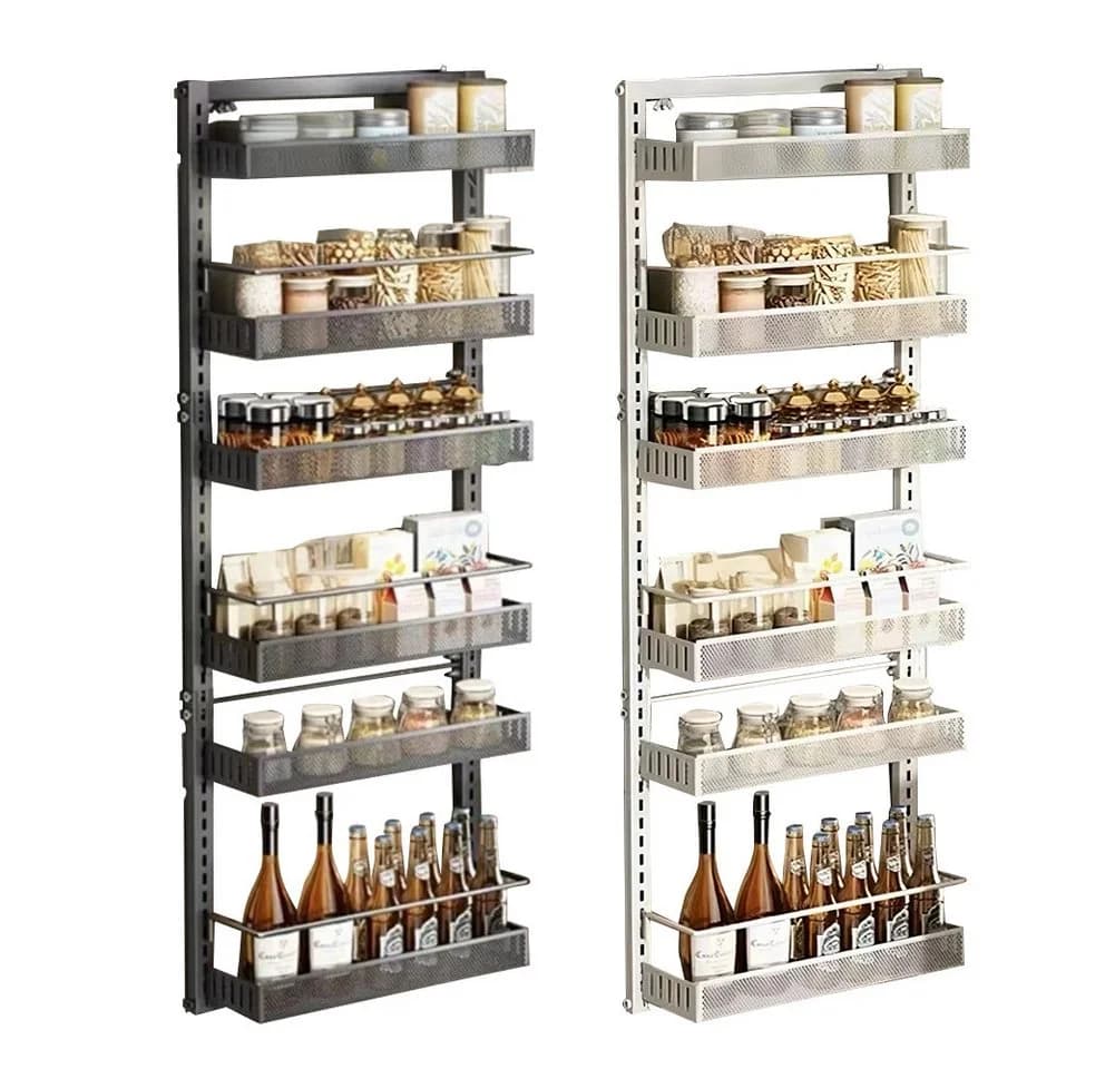 GarveeMore Küchenorganizer-Set 6-Layer Carbon Stahl Tür hängenden Korb Lagerung Regal Wandhalterung - Bild 5