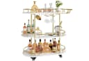 GarveeMore Barwagen 3-stöckig Gold Weinregal Glasregal Bild 2