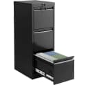 GarveeMore Aktenschrank Vertikaler Metall Aktenschrank mit 3 Schubladen und Schloss Bild 2