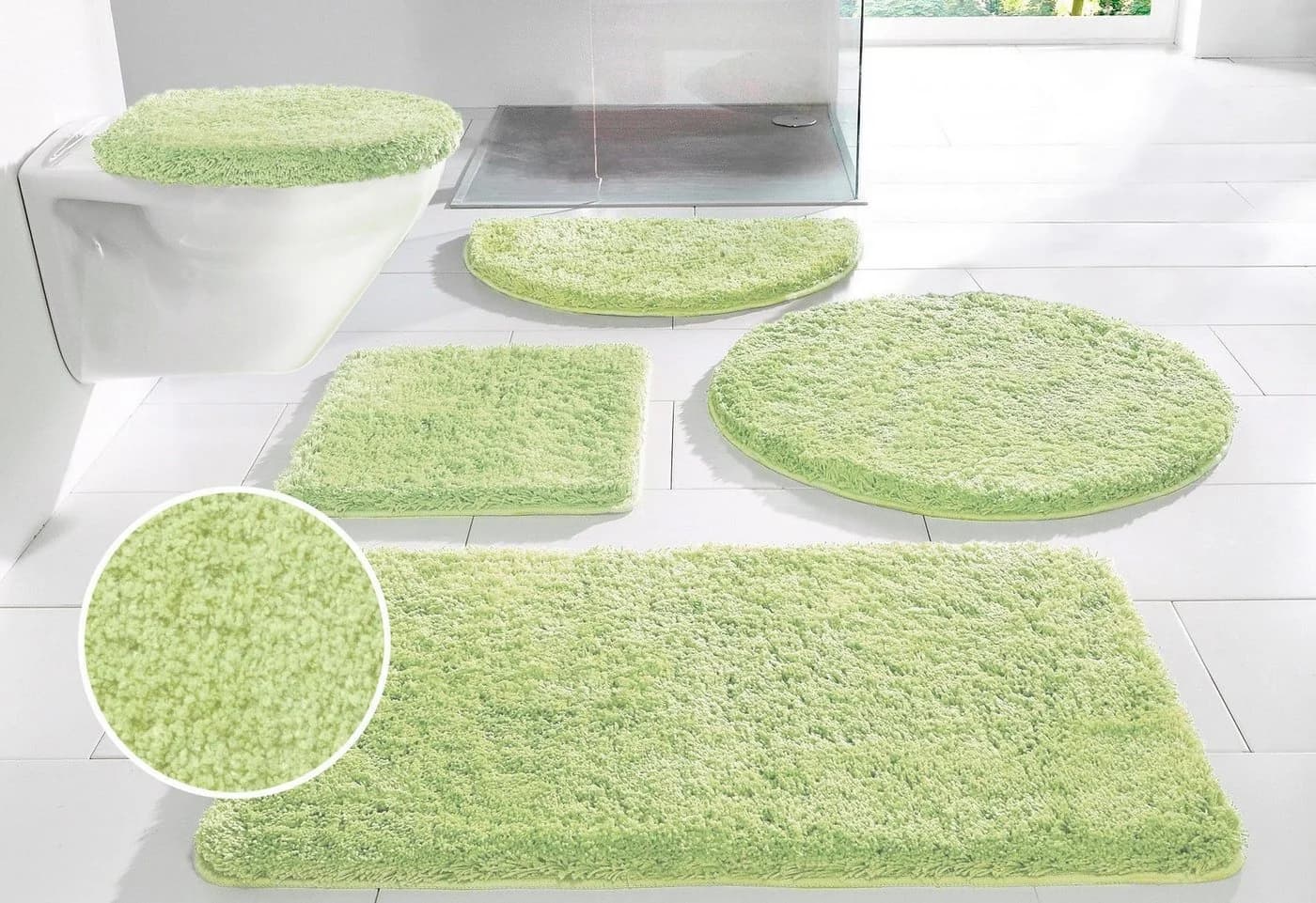 OTTO home Badematte Sanremo 3-tlg. Set Grün Polyester Uni