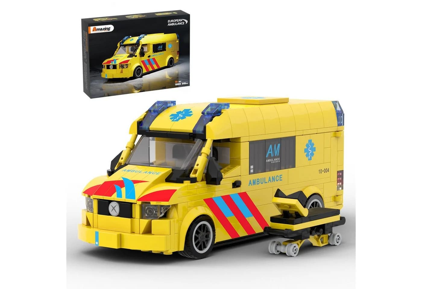Bundviel Stadt-Rettungswagen Bausteine Set 648 Teile Gelb - Bild 2