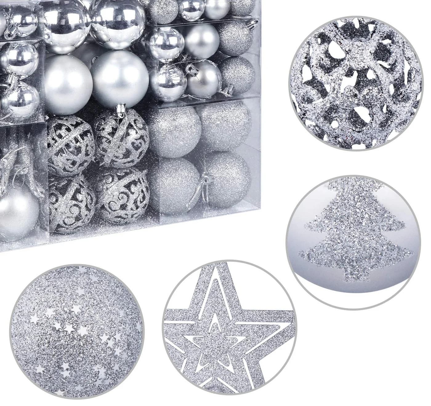 Bundviel Weihnachtskugel Set 101-tlg. Gold/Silber mit Baumspitze - Bild 3