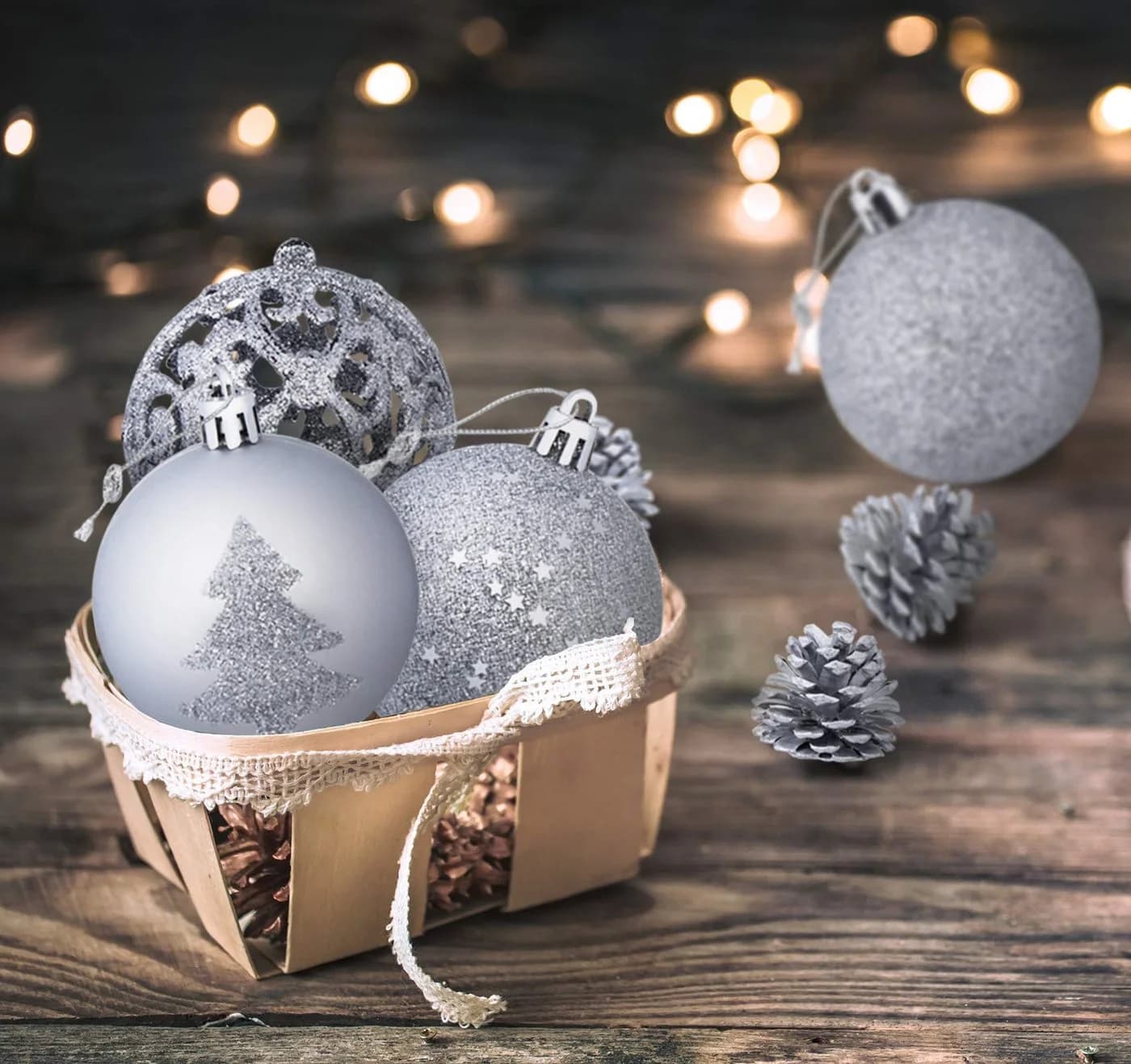 Bundviel Weihnachtskugel Set 101-tlg. Gold/Silber mit Baumspitze - Bild 4