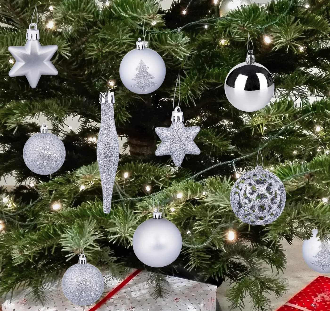 Bundviel Weihnachtskugel Set 101-tlg. Gold/Silber mit Baumspitze - Bild 5
