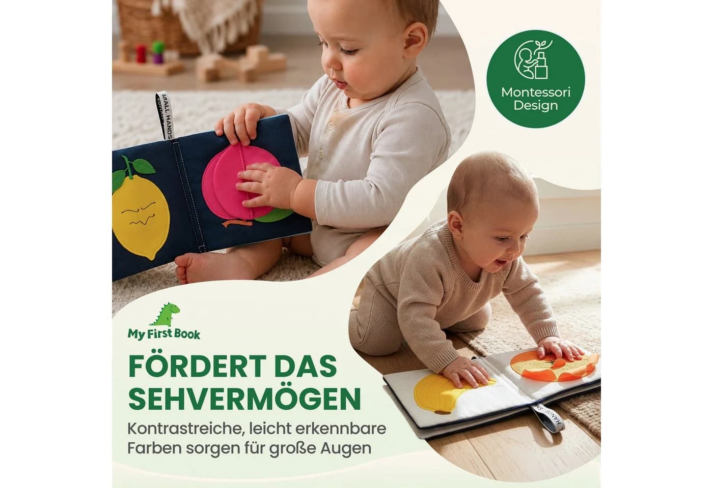 My First Book Stoffbuch Small Hands Bunte Früchte 0-12 Monate Fühlbuch - Bild 3