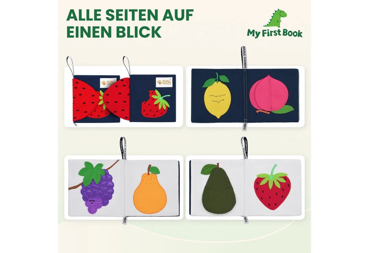 My First Book Stoffbuch Small Hands Bunte Früchte 0-12 Monate Fühlbuch - Bild 5