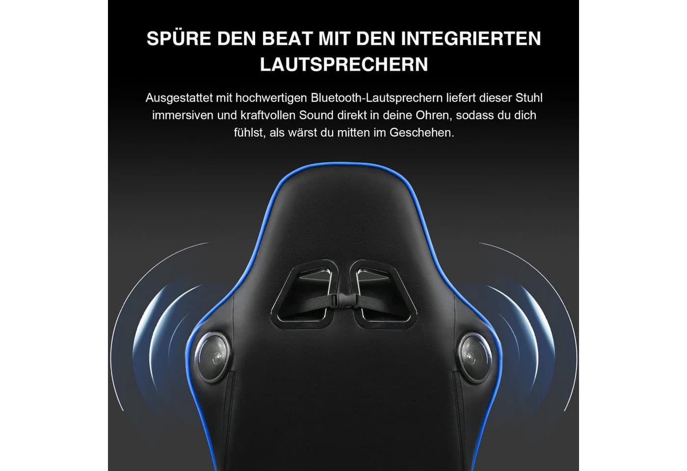 GTPLAYER Gaming-Stuhl SERIE 890 mit Bluetooth-Lautsprecher, blau