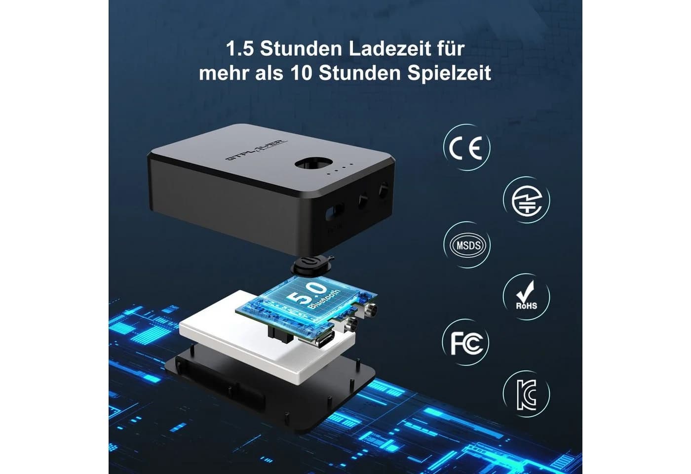 GTPLAYER Gaming-Stuhl SERIE 890 mit Bluetooth-Lautsprecher, blau - Bild 5