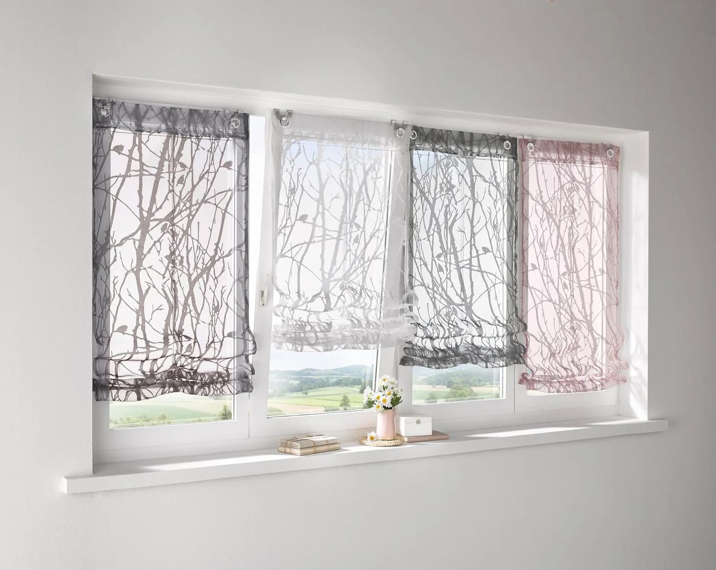 Raffrollo HEINE HOME grau 45x140cm - Transparent