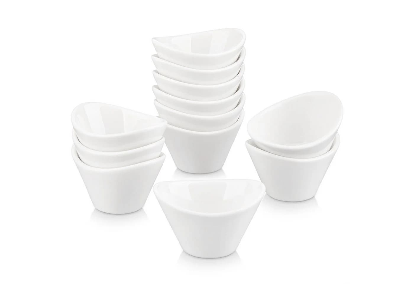 MALACASA Snackschale 12-tlg SUPER MINI Porzellan Set Weiß - Bild 2