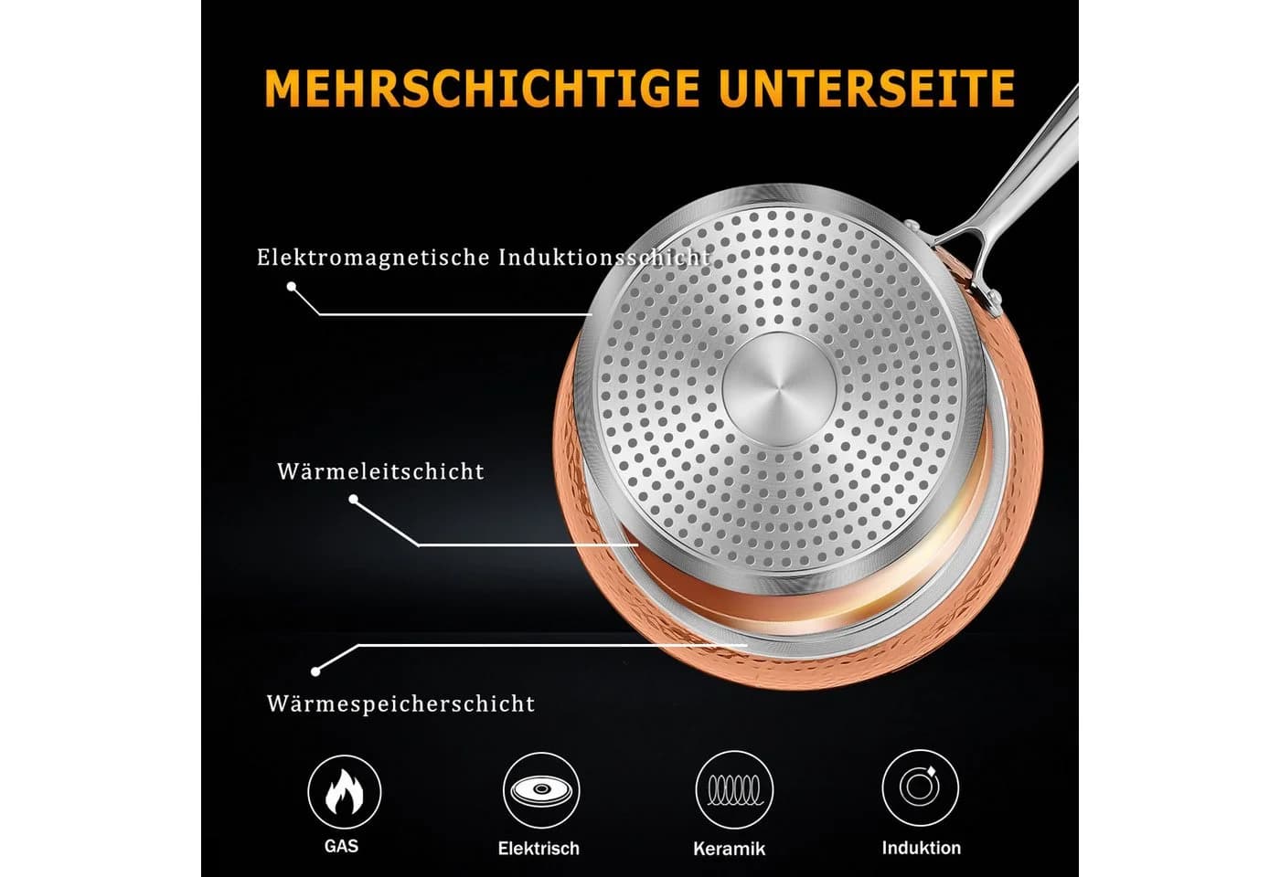 Scheffler Topf-Set 15-tlg. Induktion Aluminium Gold - Bild 5