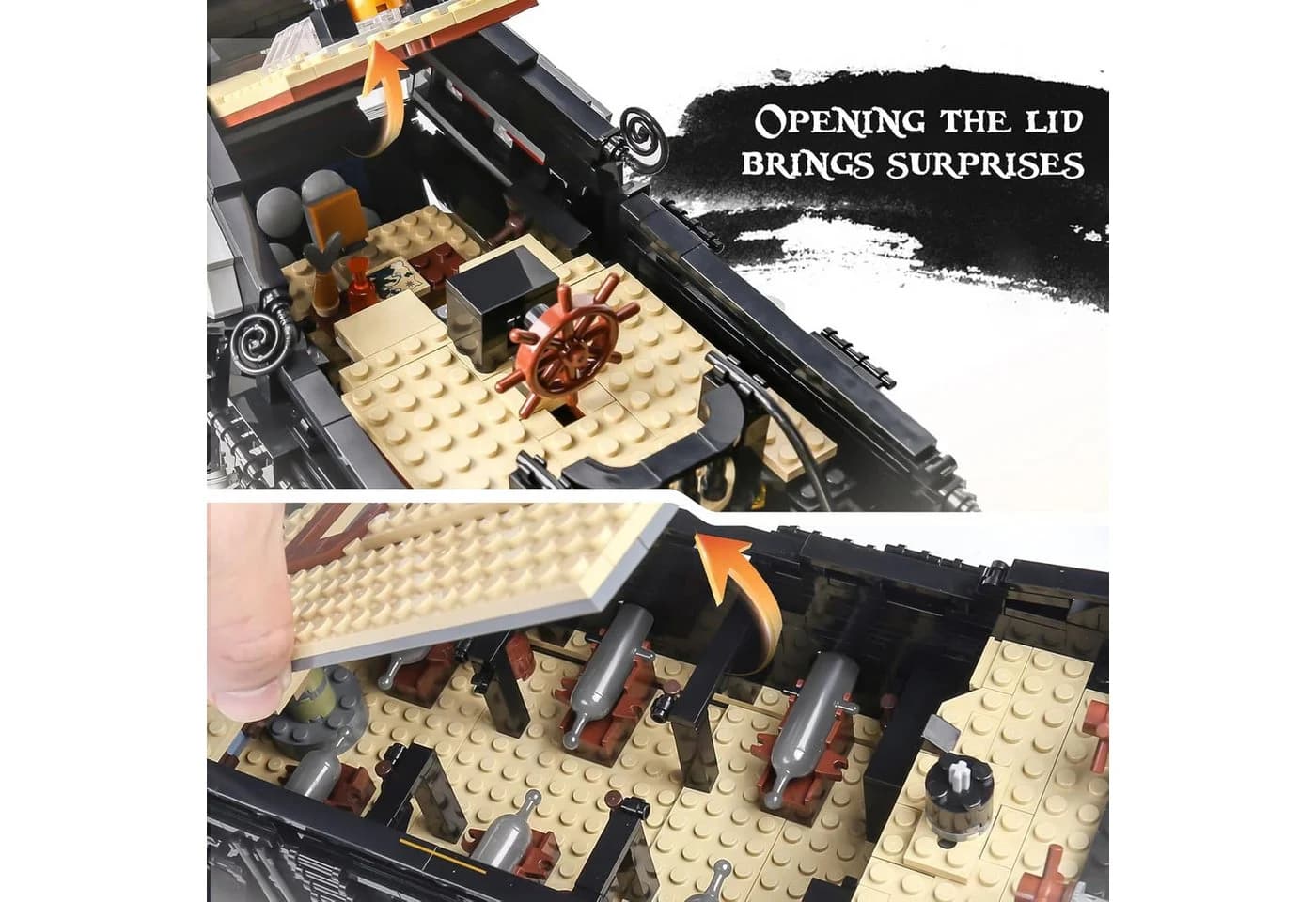 Mould King 13199 The Black Pearl B.P. 3.180 Teile Konstruktions-Spielset Schwarz