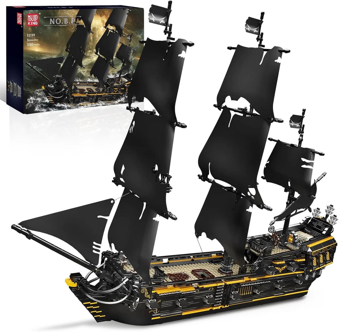 Mould King 13199 The Black Pearl B.P. 3.180 Teile Konstruktions-Spielset Schwarz - Bild 2
