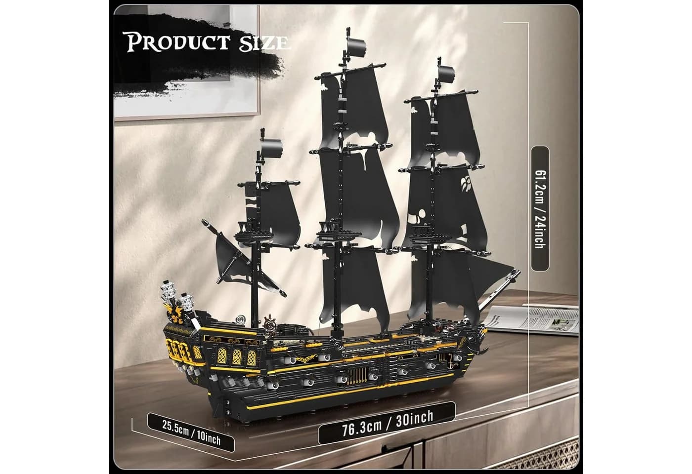 Mould King 13199 The Black Pearl B.P. 3.180 Teile Konstruktions-Spielset Schwarz - Bild 4