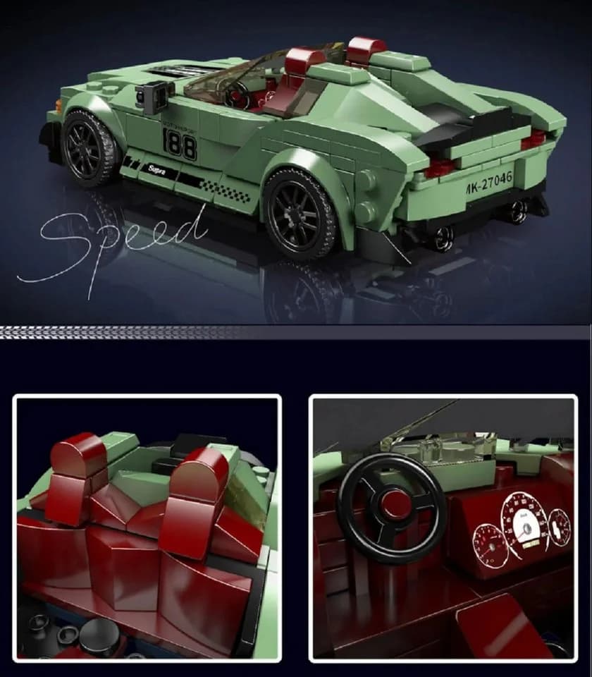 Mould King Speed Champion Supra Cabriolet 348 Teile Konstruktions-Spielset - Bild 4
