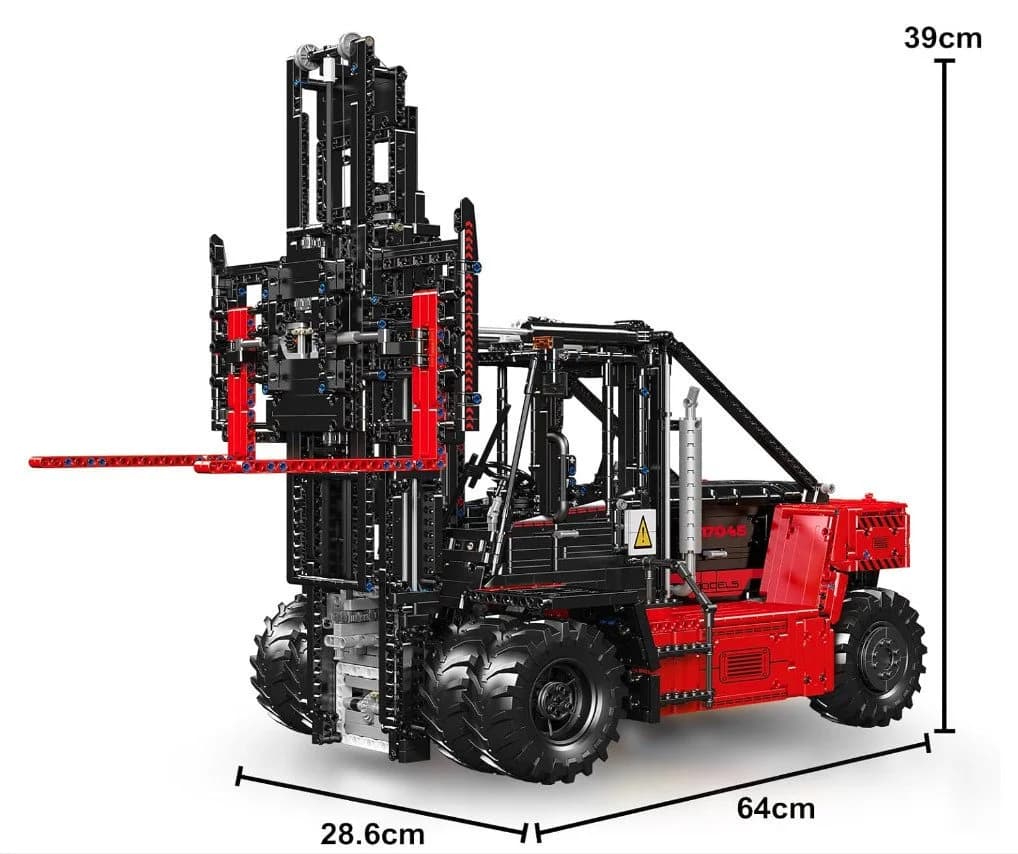Mould King 17045 Heavy-Duty Forklift Red Konstruktions-Spielset 4579 Teile - Bild 4