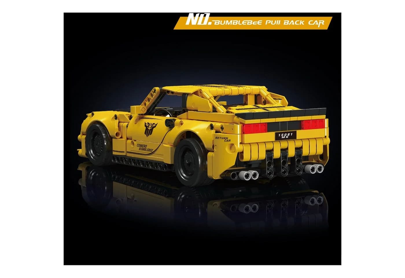 Mould King 15081 Bumblebee Gelb Konstruktionsspielzeug mit Pullback-Motor - Bild 3
